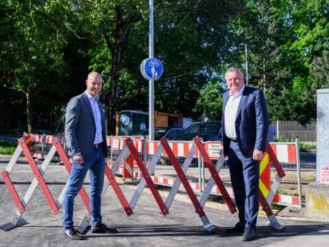 Verkehrsfreigabe der neuen Radwegrampe Linzer Westbrücke